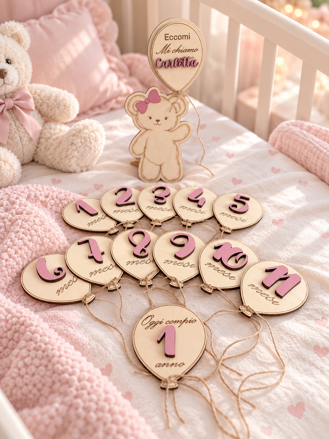 Baby Milestones - Segna mesi in Legno