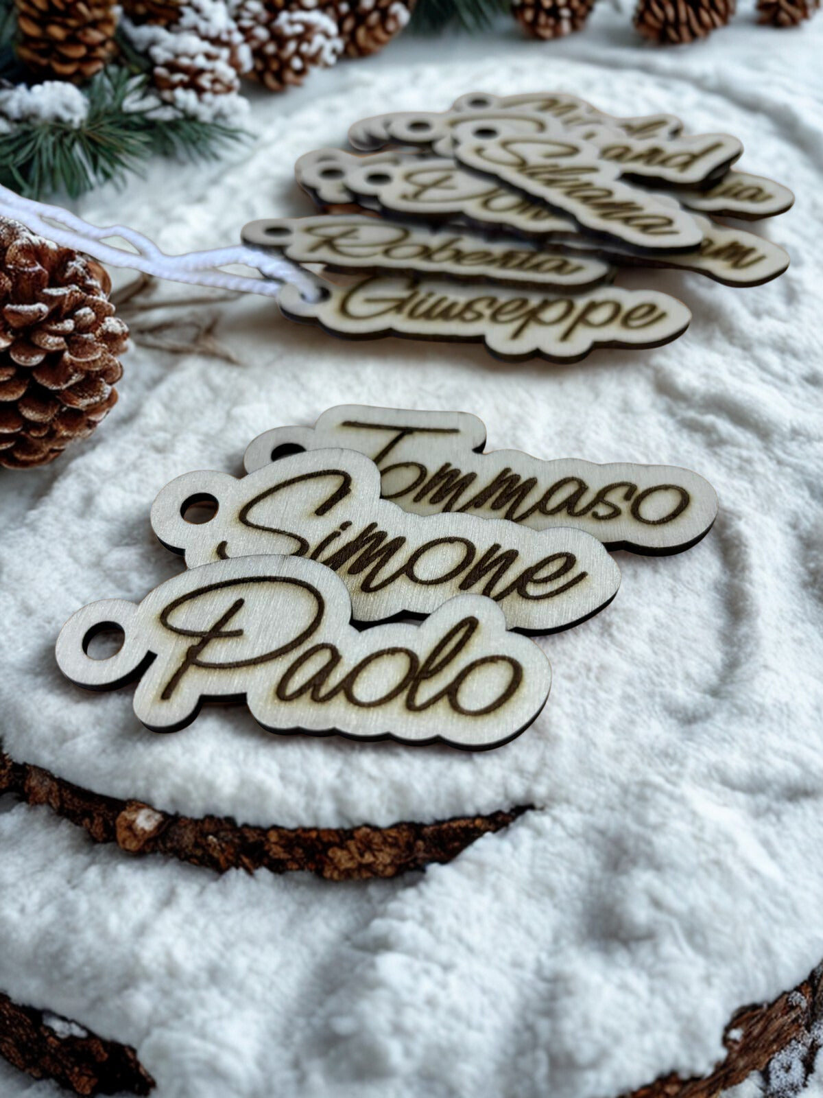 Segnaposto in Legno Inciso